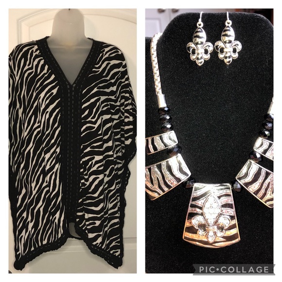 Liz Lange Zebra Print Poncho Top Size XS/S - Picture 16 of 16
